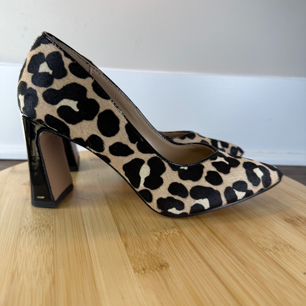 Excellent‎ Michael Shannon Jenelle Pumps Womens 6 Leopard Calf Hair Heel